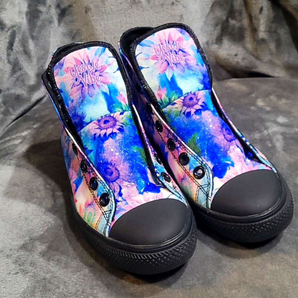 Yes we vibe girls hightop floral sneakers